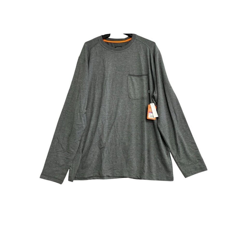 NWT Bass Outdoor Men's XXL Gray Long Sleeve Ultimate Tee Polyester Blend J2030